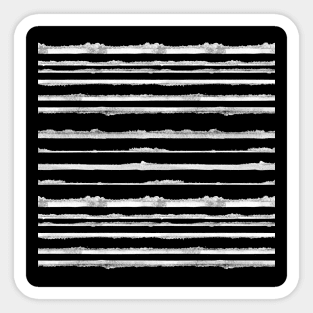 Black an White Watercolor Stripes Sticker